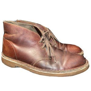 Clarks Originals Brown Leather Chukka Desert Ankle Boots Casual Shoes Size 7.5 M